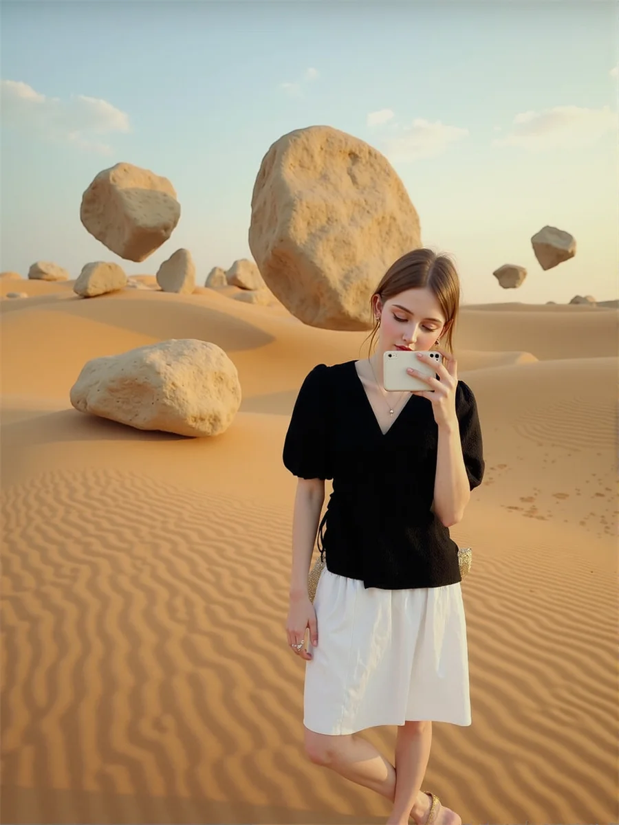 

Apricot Women'S Long Sleeve Blouses Puff Sleeve Red Cotton Summer Plain Outerwears Large Size Formal Office Elegant Feminine