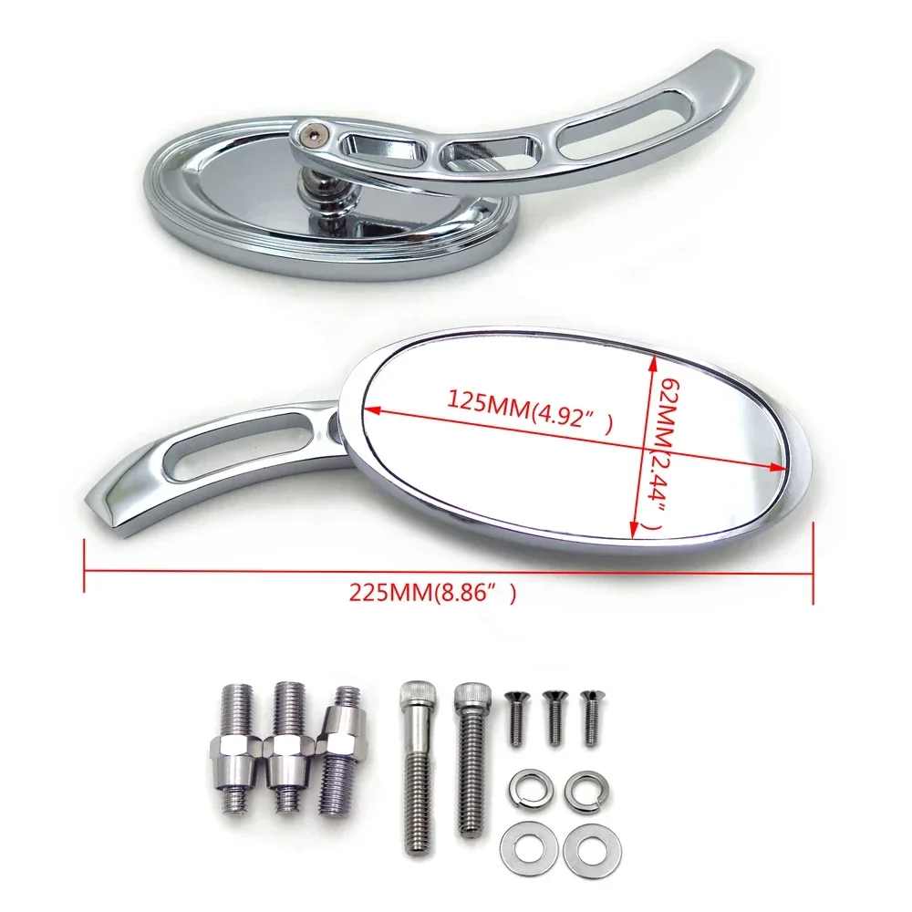 Motorcycle Mirror for Kawasaki Ninja 500 All Year,Harley Softail, Fat Boy, Road King, Dyna Wide Glide, Springer, Sportster, XL