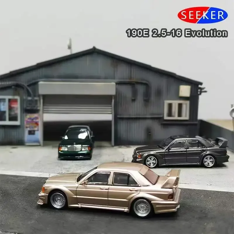 Seeker 1:64 190E 2.5-16 Evolution Champagne Gold Green grey Diecast Model Car