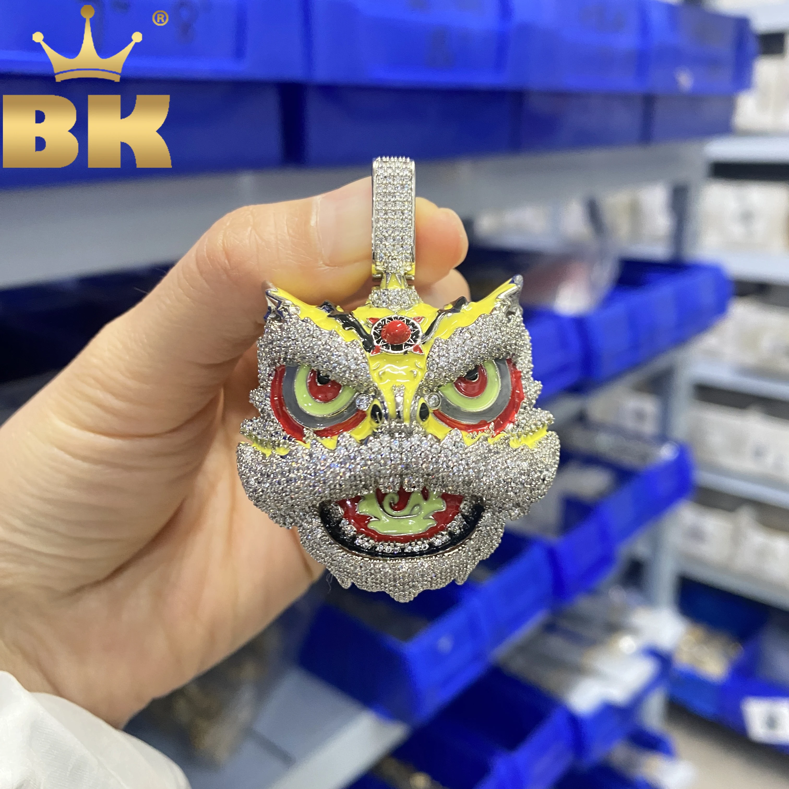 

Кулон TBTK «Танцующий лев» 3D, реалистичный, с кубическим цирконием, цветной, в стиле мультфильма, ожерелье-шарм, ювелирные изделия в стиле хип-хоп