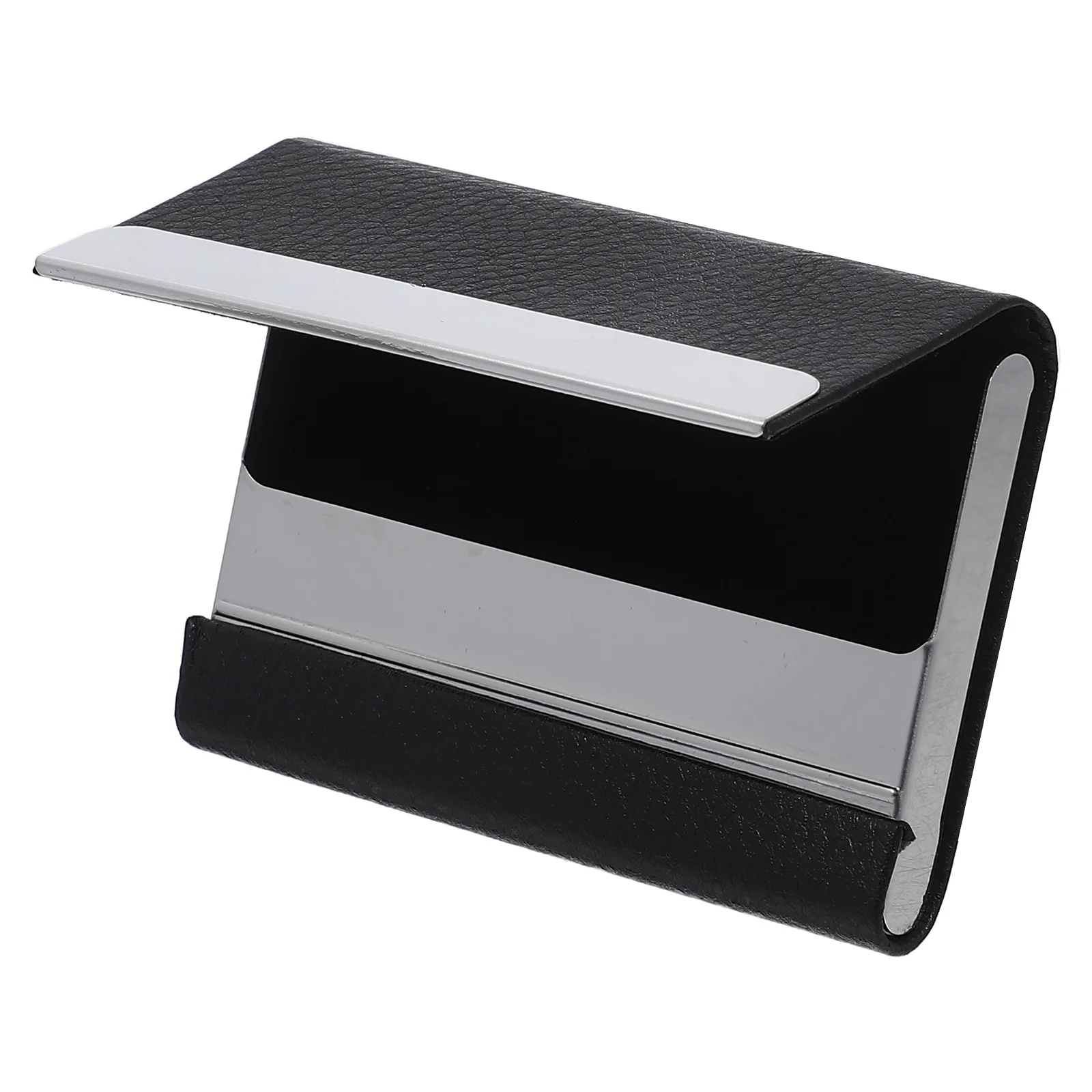 Porte-cartes de visite mince en acier inoxydable, étui Compact en PU, boîte de rangement Portable, portefeuille, organisateur de poche pour cartes de visite