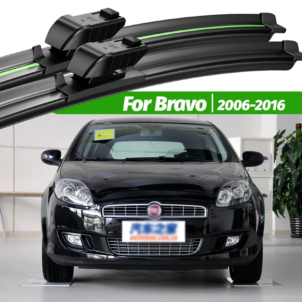 

For Fiat Bravo 2006-2016 2pcs Front Windshield Wiper Blades 2007 2008 2009 2011 2012 2014 2015 Windscreen Window Accessories