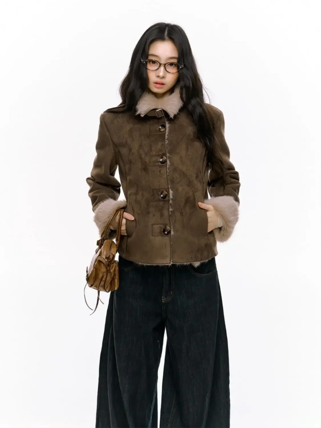 

Новая зимняя женская хлопковая куртка с воротником для поездок на работу, шерстяная приталенная куртка