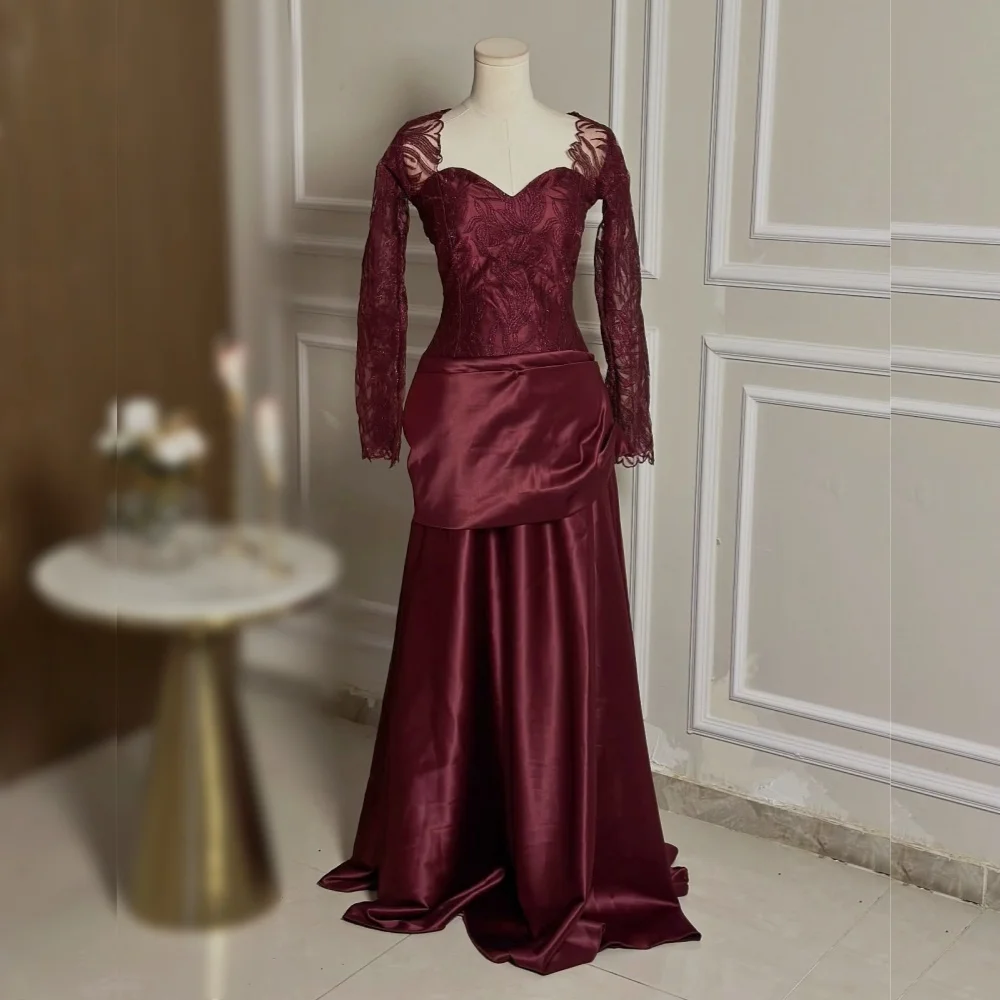 

Вечернее платье по индивидуальному заказу, плиссированное кружевное платье трапециевидной формы с квадратным вырезом, длинные платья на заказ, элегантная вечеринка, свадьба