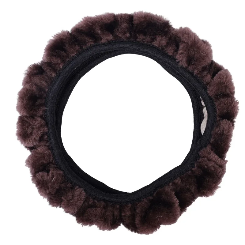 Universal Car Interior Plush Warm Steering Wheel Cover Auto Stylish Winter Faux Fur Steering Wheel Covers Car Accessories