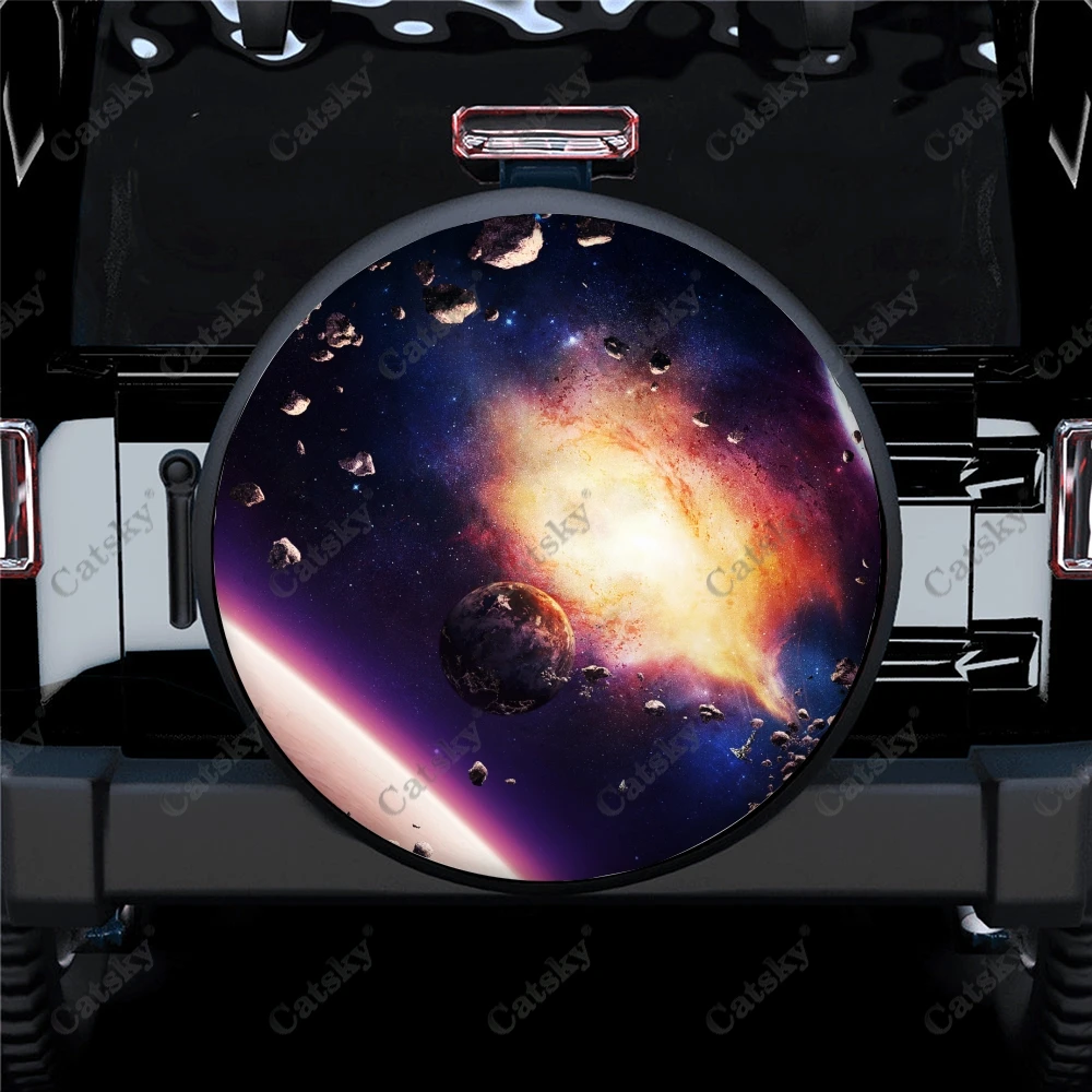 Sci Fi Artistic Print Spare Tire Cover Waterproof Tire Wheel Protector for Car Truck SUV Camper Trailer Rv