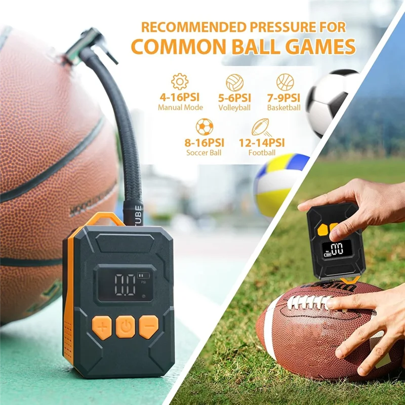 

Auto Stop Function Air Pump 150PSI Mini Bike Pump, Bicycle Tire Inflator With Digital Pressure Gauge