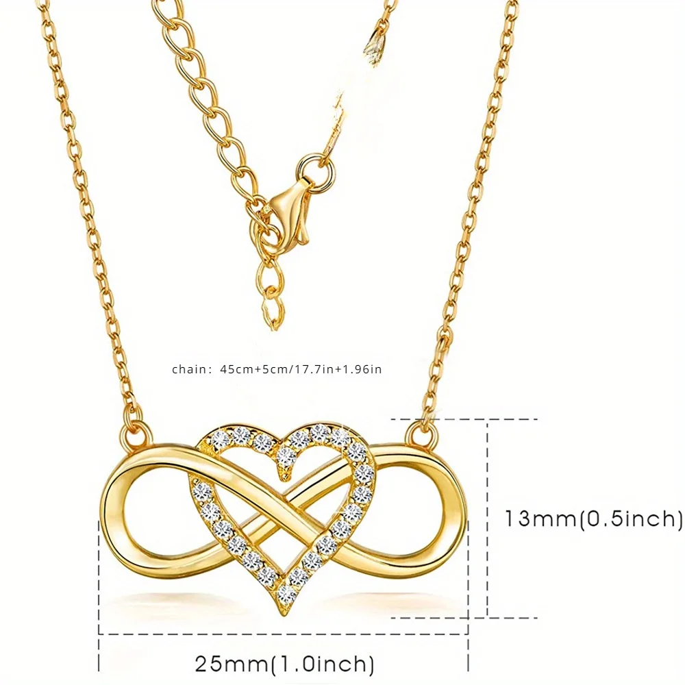 2Pcs/set Pendant Necklace + Card To My Daughter Infinity Heart Necklace + Card Halloween Christmas Party AnniversaryGift Jewelry image 3