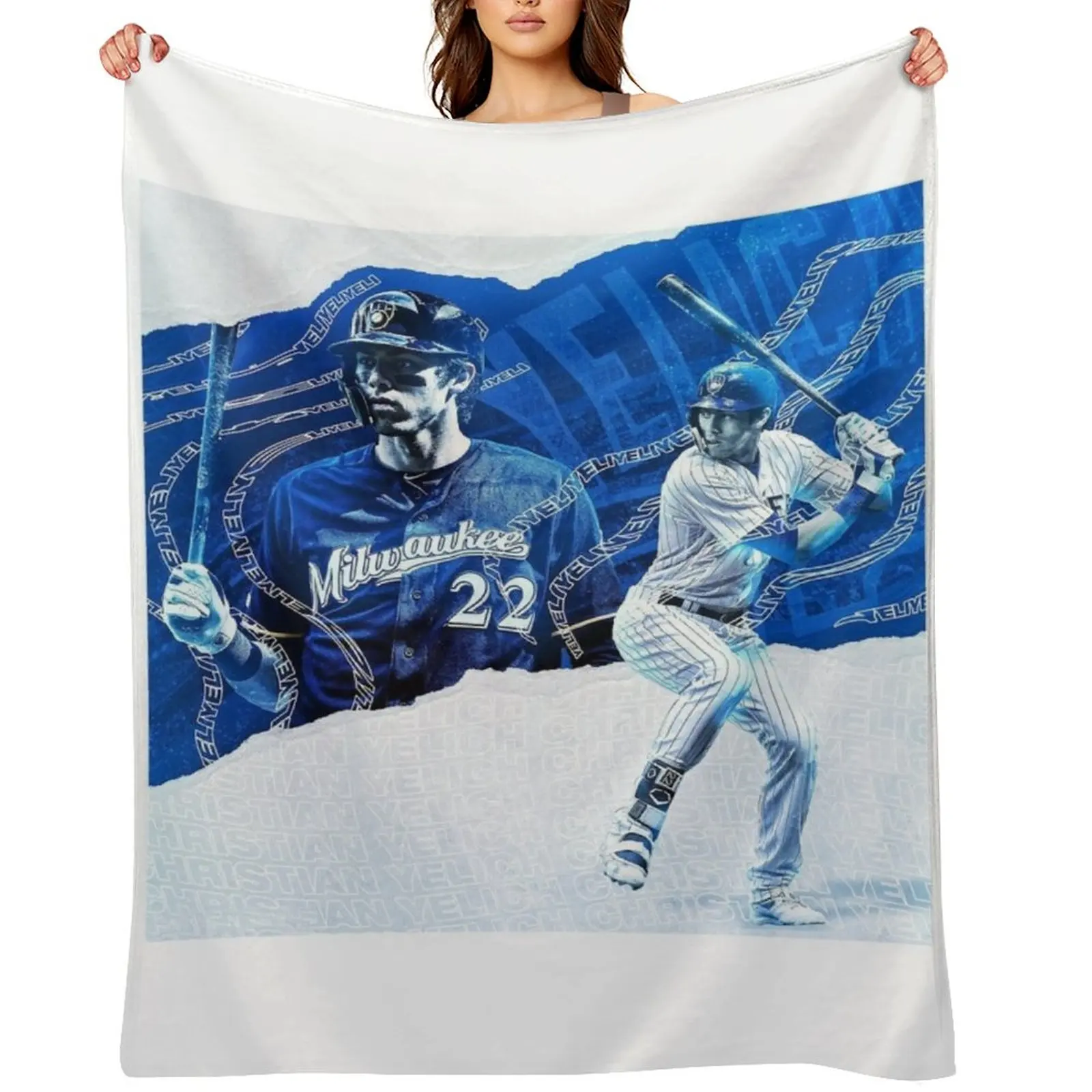 

Christian Yelich Throw Blanket For Sofa Thin Shaggy Bed linens funny gift Blankets
