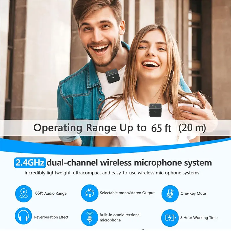 SX8 Lapel Microphone Lavalier Wireless Professional Recording Studio Telsiz Mikrofon Smartphone Tie Micro For Iphone Cell Phone