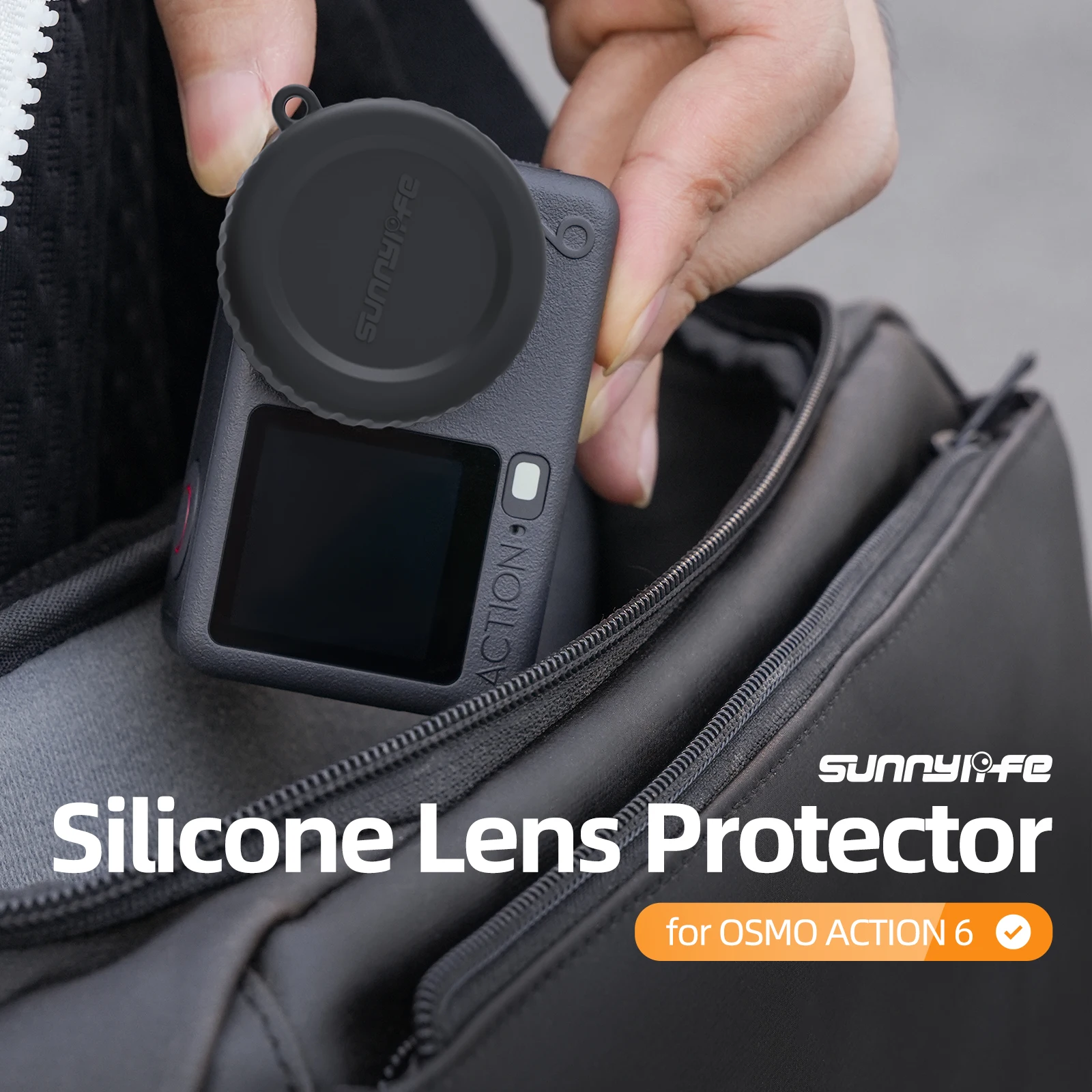 

Крышка объектива Sunnylife для DJI OSMO Action 6, мягкая силиконовая крышка с защитой от падения, пылезащитный защитный чехол, аксессуары для камеры