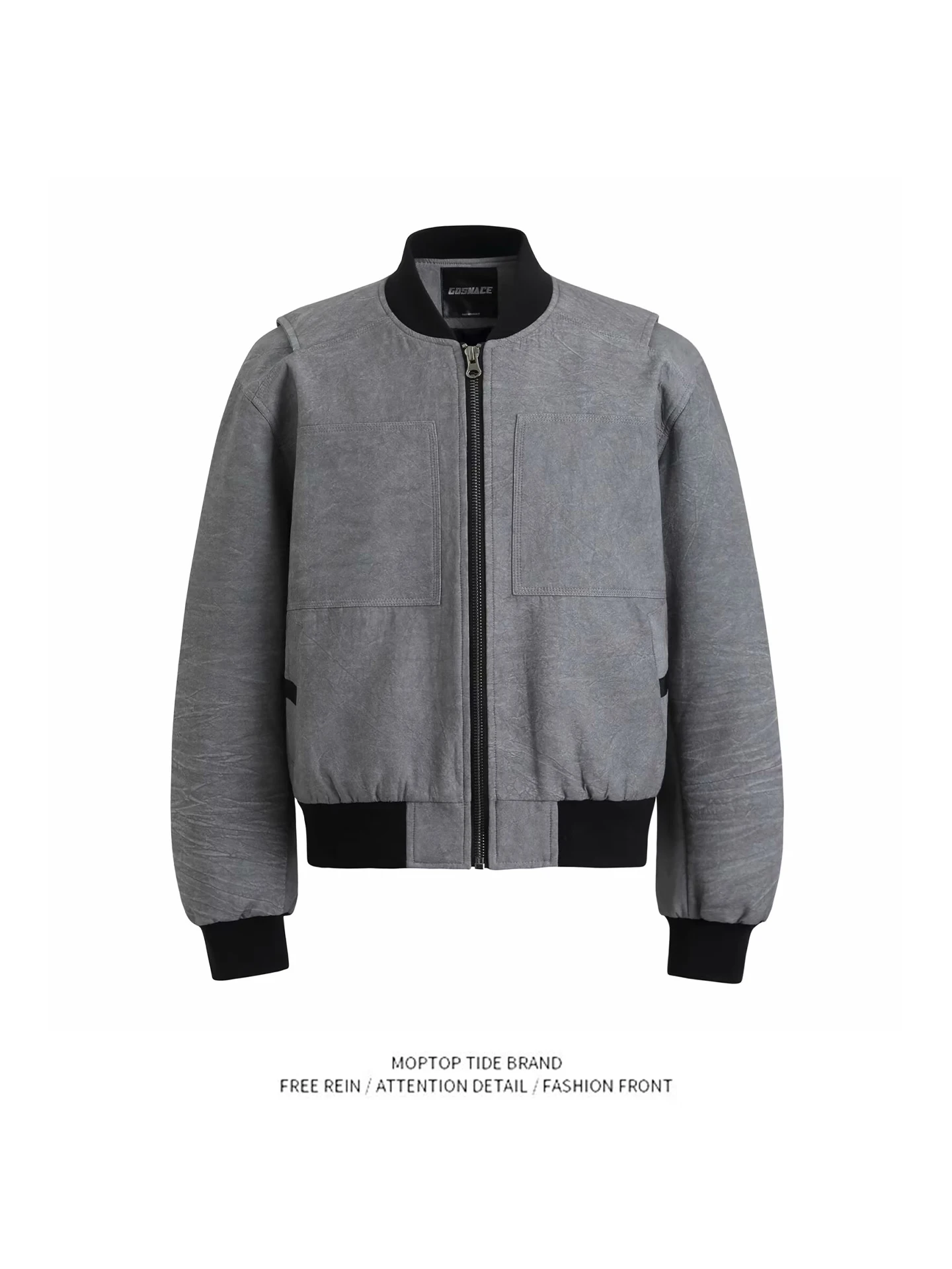 

American Aalyptic Sle Zipper Jaet Baseball Coat ex Spring Autumn Loose Fit Faionable Couple's Clothing