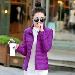 Chaqueta acolchada de algodón para mujer, parka cálida con cuello levantado, abrigos ligeros y finos, prendas de vestir para otoño e invierno, 2024