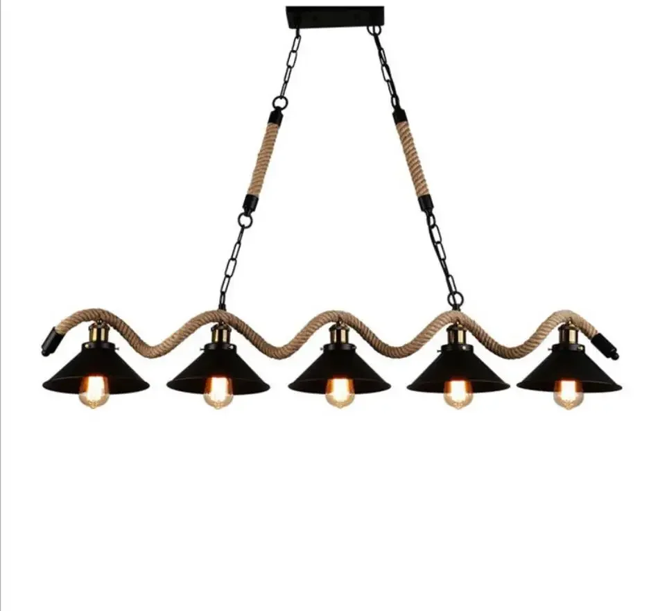 

MYI Nordic personalized Loft water pipe hemp rope chandelier restaurant cafe bar clothing shop retro industrial wind Chandelier
