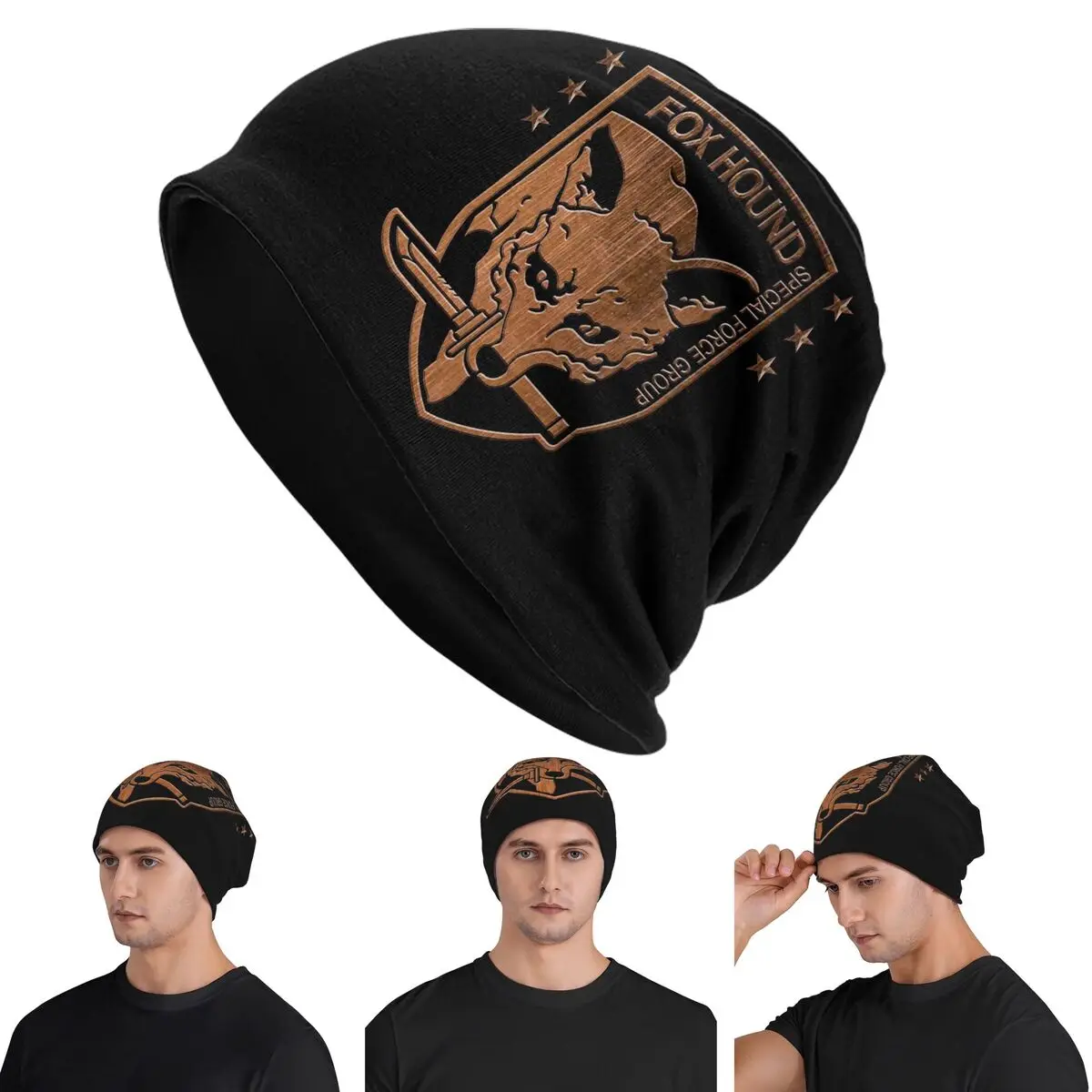 

Foxhound Special Forces Group Metal Gear Solid Skullies Beanies Hats Warm Autumn Cap Knitted Bonnet Caps for Unisex Adult