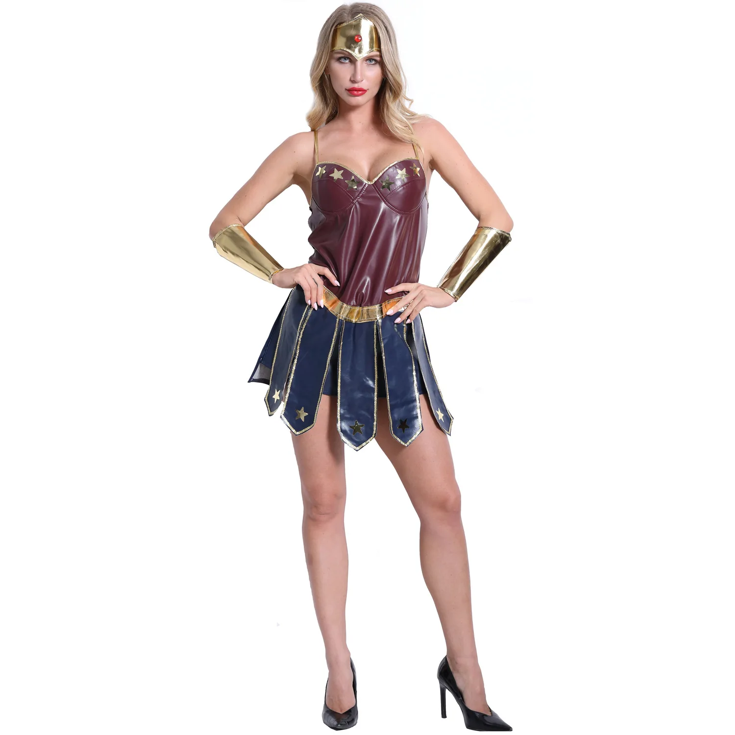 Halloween Costumes Adult COS Wonder Woman Stage Costumes Leather Clothes My Hero Academia Woman Stage Costumes Leather Clothes