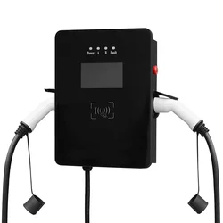 14KW Dual Output EV Charging Station Type 2 Double Socket Smart EV Charger 7kw*2 IEC 62196 Level 2 Wallbox