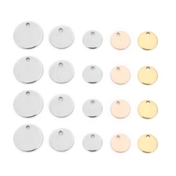 10-20Pcs/Lot Stainless Steel Charms For Jewelry Making Round Stamping Blanks Dog Tag Pendants Diy Necklaces Jewelry Findings