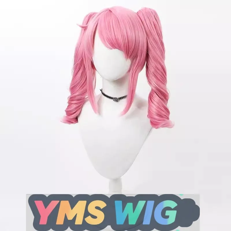 【YMS WIG】Wyciekuje w niech wyrażona uwielbienie dla magicznych dziewczyn ‌   Peruka Cosplay Magia Magenta Różowa Podwójny Kucyk Realistyczna Skóra Głowy