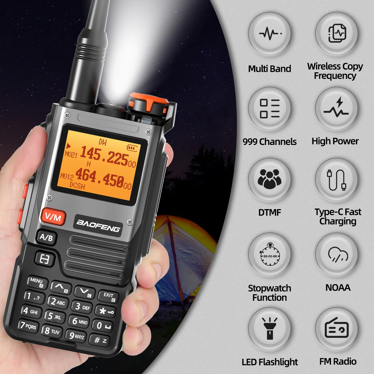 Baofeng UV-K61 Walkie Talkie a lungo raggio Wireless Copy Frequency Type-C Charger UHF VHF DTMF FM NOAA UV-5R aggiornato UV-K6 Radio