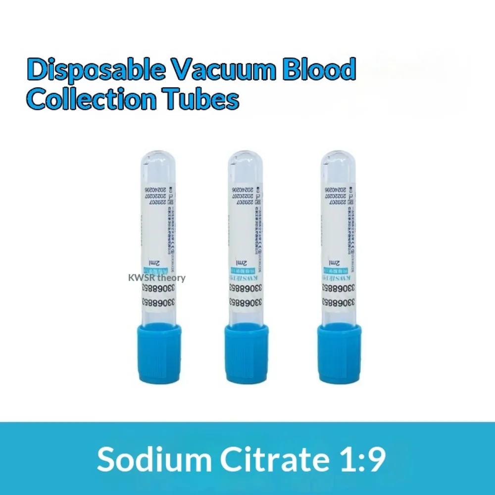 100pcs/lot Disposable Sterile Vacuum Blood Collection Tube Sodium Citrate 1:9 Laboratory Test PRP Tube Plastic Tubes Blue Top