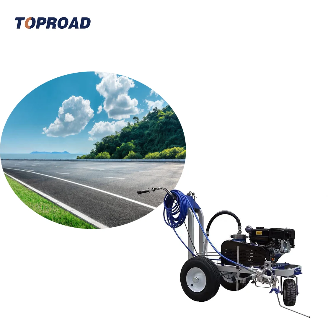 Diaphragm Pump Cold Spray Road Marking Machine 30-300mm Spray Width For Highway Construction Projects