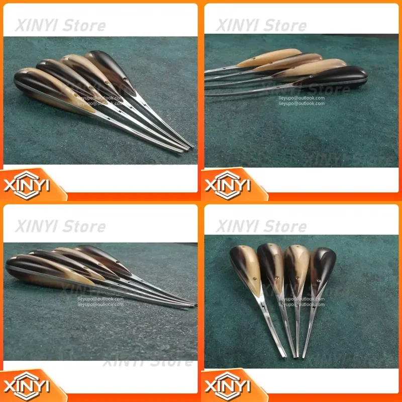 for M390 Steel Blade Horn Patch Handle Handmade DIY Leather Craft Tools High End Leather Edge Bevel Trimmer