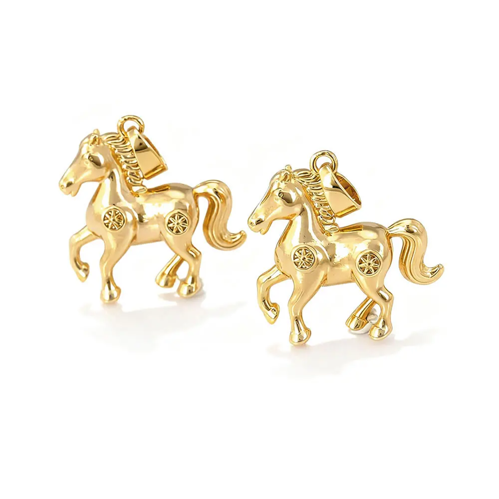 18K Gold Color Brass Horse Charms Pendants High Quality Diy Necklace Earrings Jewelry Accessories Making Supplies view 6