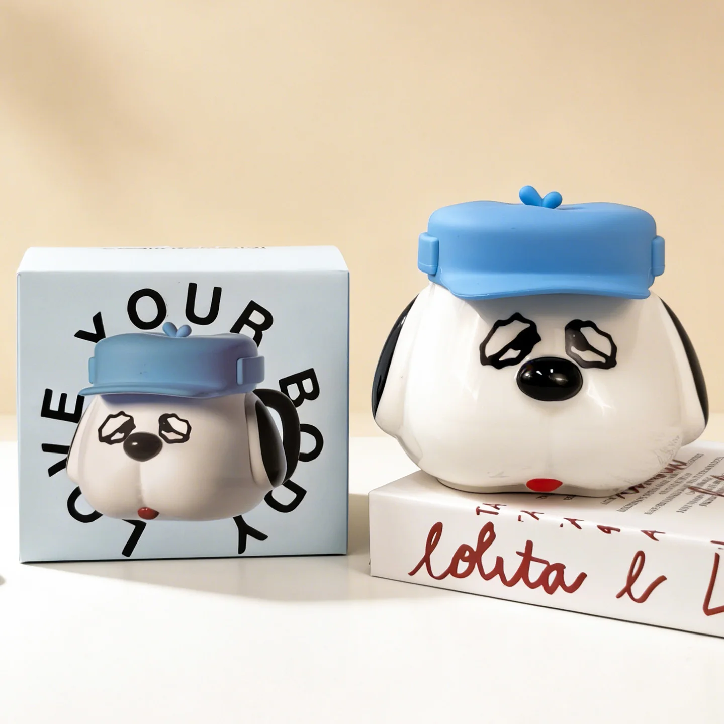 New 470 Ml Cute Cartoon Snoopy Olaf Ceramic Box Set Mug with Lid Heatable Beautiful Home Office Mike Water Cup Kid Birthday Gift