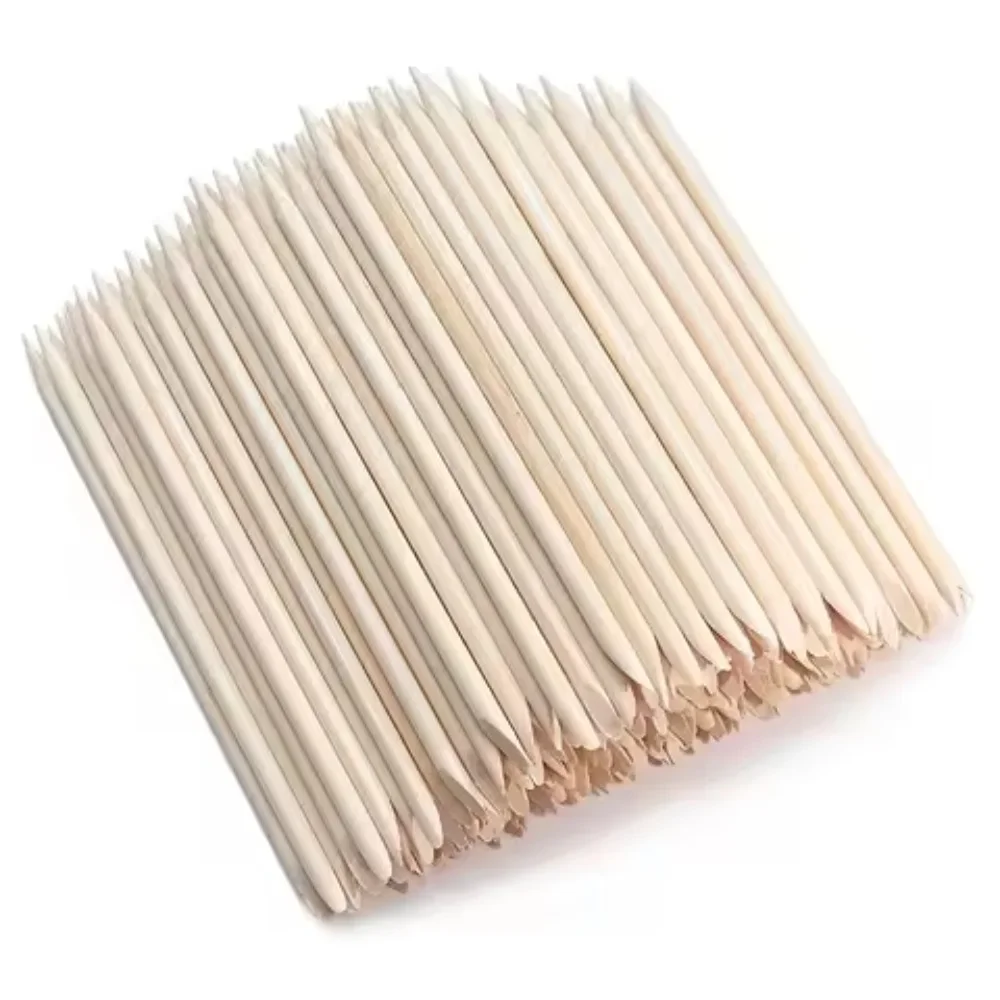 Optional 50Pcs 100Pcs Orange Wood Nail Sticks Double Sided Cuticle Pusher Rhinestone Dotting Tool Household Salon Manicure Pedicure Supply