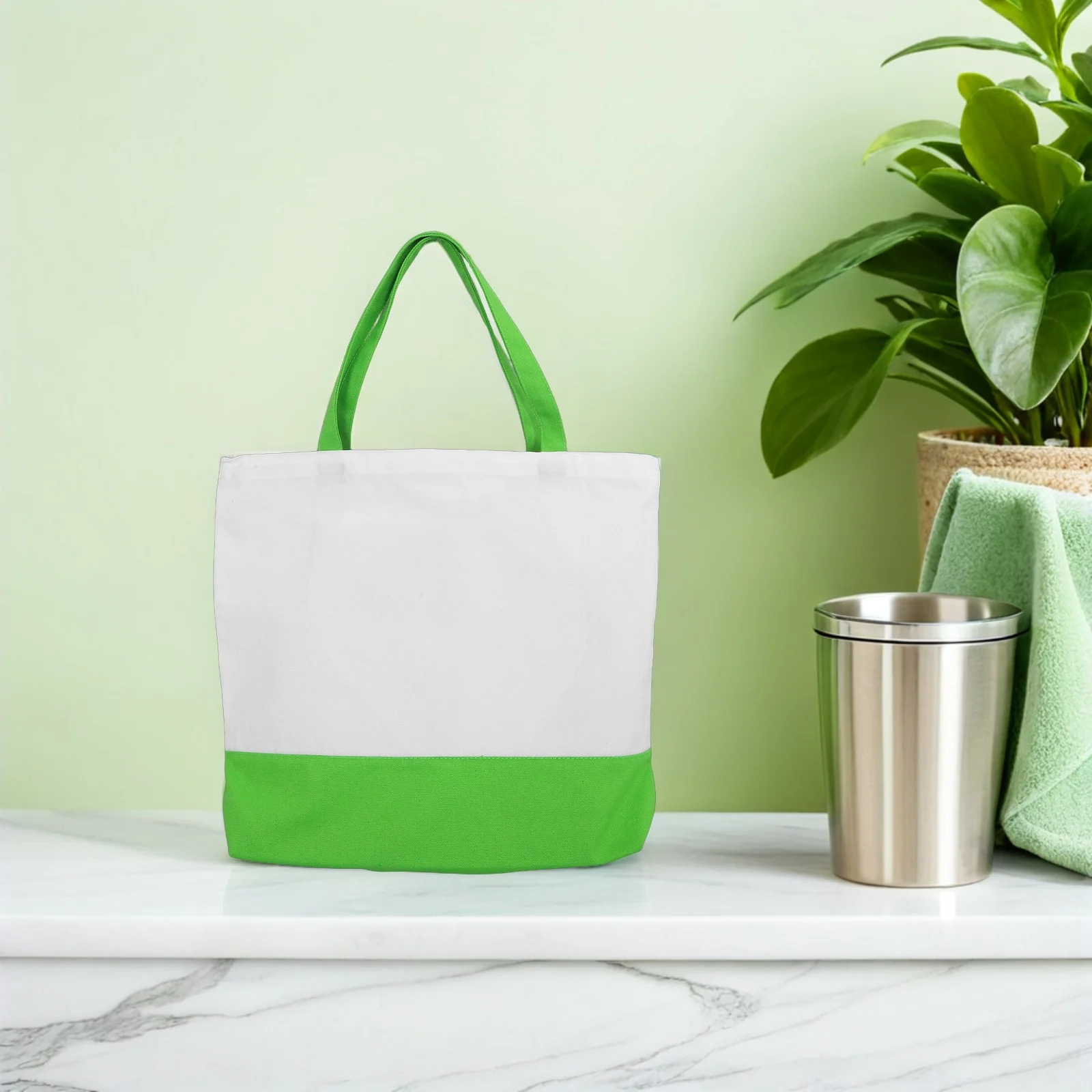 

5Pcs Canvas Grocery Tote Bags Reusable Shopping Totes Set Vibrant Lightweight Cotton Totes with Large Capacity for Daily Errands