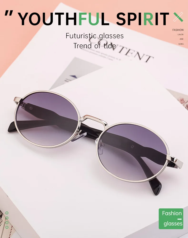 Small Oval Metal Sunglasses Women 2025 NEW Luxury Brand Fashion Round Frame Sun Glasses Men Retro Shades Unisex Eyewear UV400