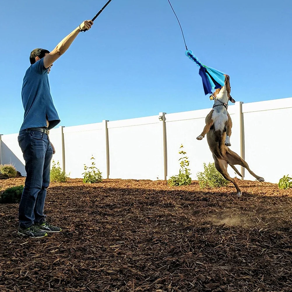 

1set Telescoping Dog Teaser Stick Super Elastic Rubber String Training Tool For Dogs Extendable Flirt Pole Pet Teaser