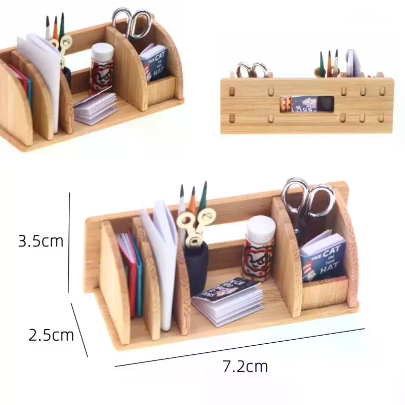 1 conjunto casa de bonecas em miniatura desktop estante papelaria rack casa modelo para casa boneca decoração crianças fingir jogar brinquedos presente
