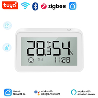 Tuya WiFi/Bluetooth/ZigBee Version Smart Temperature and Humidity Sensor LCD Display Work With Alexa Google Home Tuya Smart Life