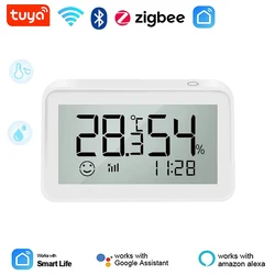 Tuya WiFi/Bluetooth/ZigBee versione Smart sensore di temperatura e umidità Display LCD funziona con Alexa Google Home Tuya Smart Life