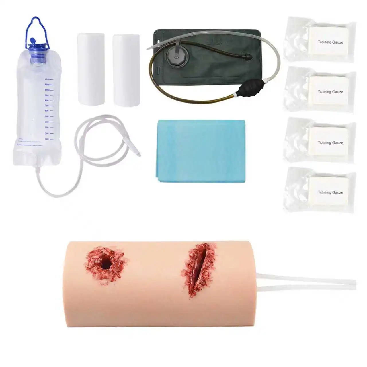 

Laceration and Puncture Wound Multitask Wound Packing Trainer First Aid Training Stop Bleeding Simulator Model Gunshot Wound