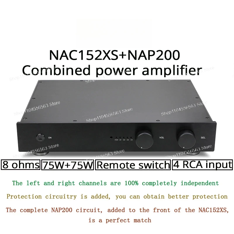 NAC152 Preamp & NAP200 Combined Amplifier 75W+75W 8 Ohm 4 Way RCA Input With Remote Control Version