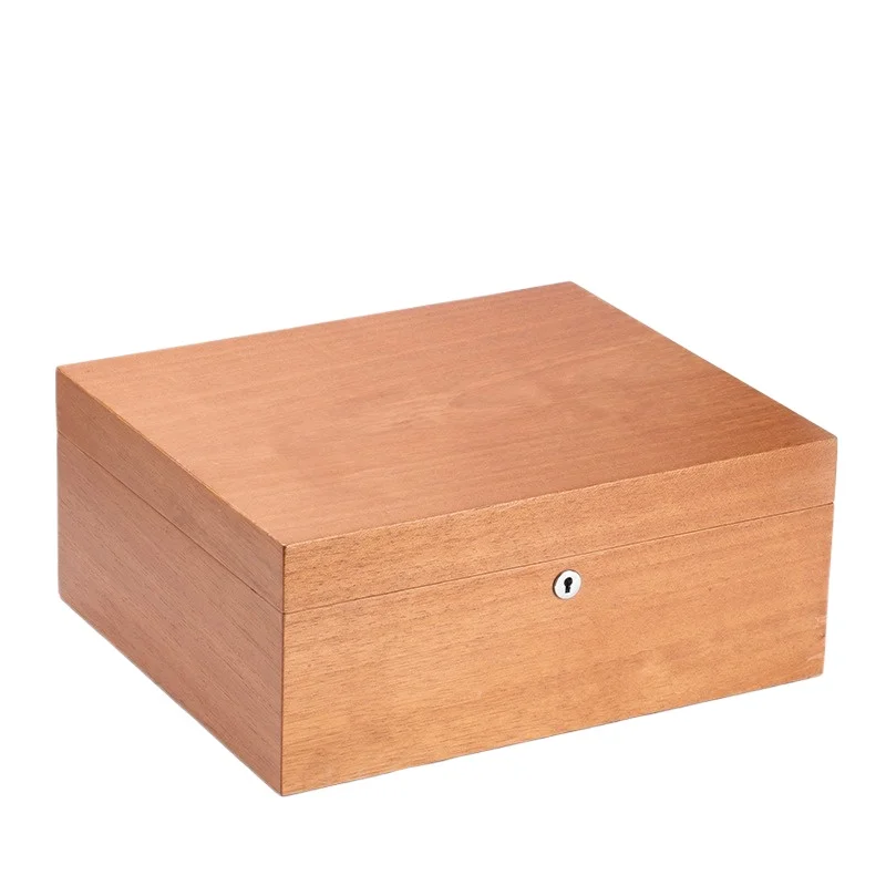For Wooden Cigar Moisturizing Storage Box, Exquisite Solid Wood Cigar Humidifying Box, Reverse Cover Wooden Box