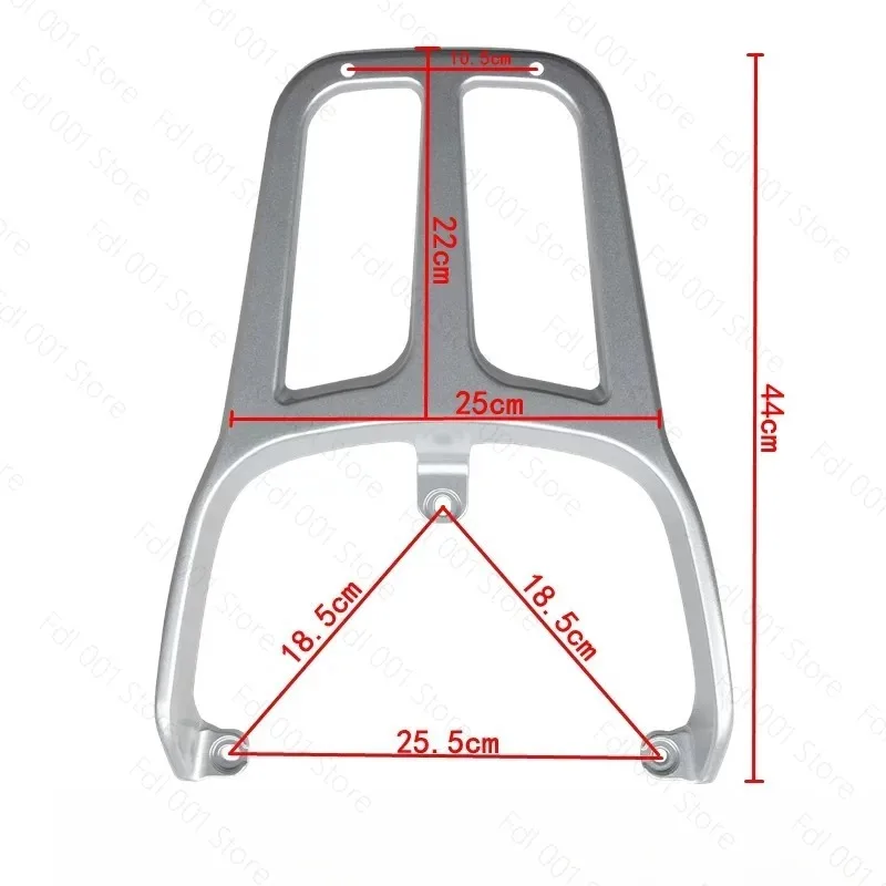 Tail Rack Motorcycle Luggage Racks Suitable for Electric Vehicle Modification Rear Trunk Rack Silver Aluminum Alloy
