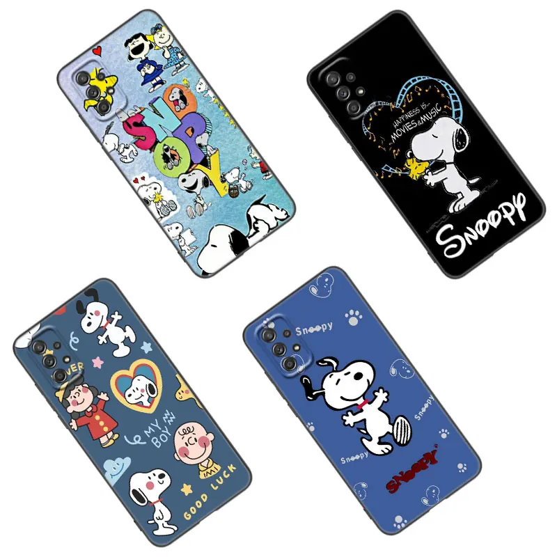 Cute Cartoon S-Snoopy Phone Case For Samsung A13 A22 A24 A32 A23 A25 A34 A35 A52S A53 A54 A55 A73 5G A12 A14 A15 A31 A33 A50 A51