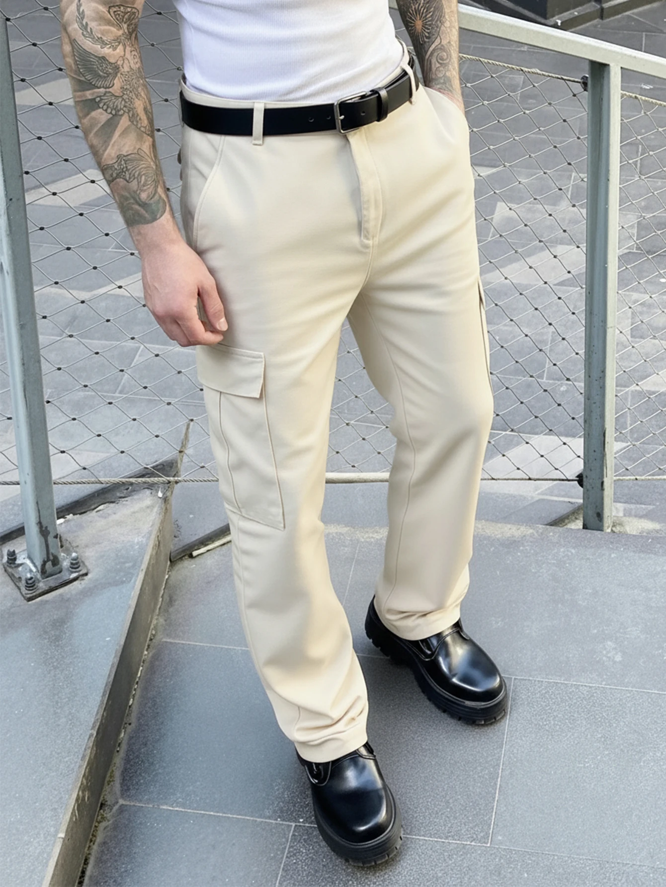 Men's Casual Everyday Office Commute Slim Fit Solid Color Slant Pocket Suit Pants Men  with pockets Suit Pants Baggy Dress Pants