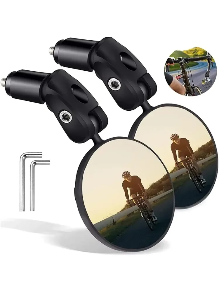 AliExpress 2PCS 360° Bike Mirror - Wide-Angle Rearview for MTB/Road/E-Bike, Shockproof Handlebar Mount Tool-Free Install