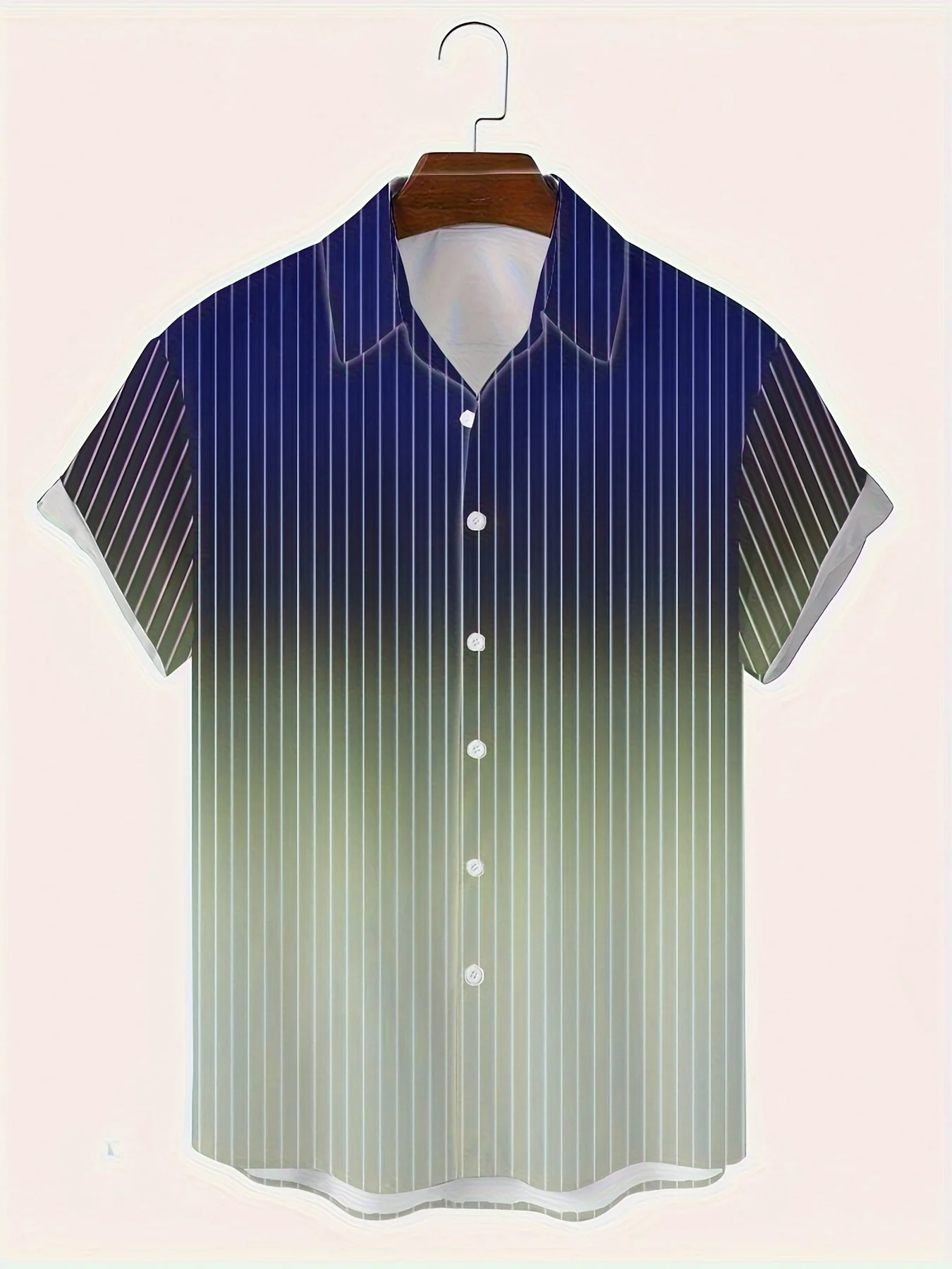The new men's short-sleeved shirt for summer 2025 is breathable lightweight casual and fashionable with gradient printing