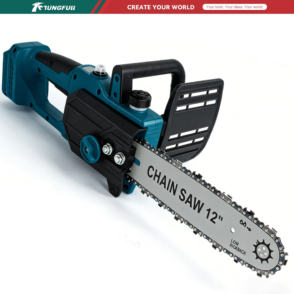Cordless Brushless Battery Chainsaw Machine 12 Inch Electric Chain Saw Handheld Mini Chainsaws with Digital Display For Makita