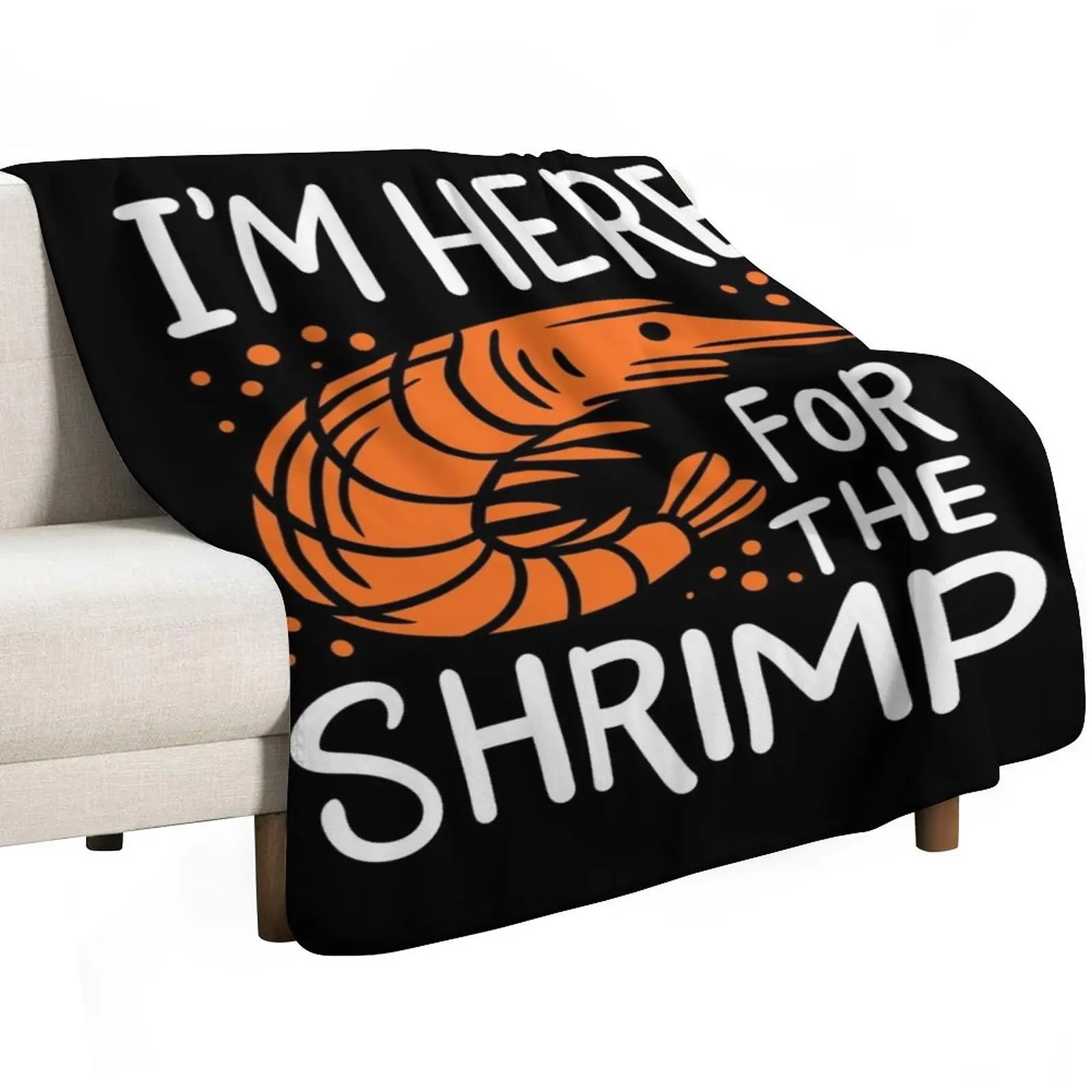 Shrimp Seafood Throw Blanket All Season Lightweight Soft Blanket for Bed