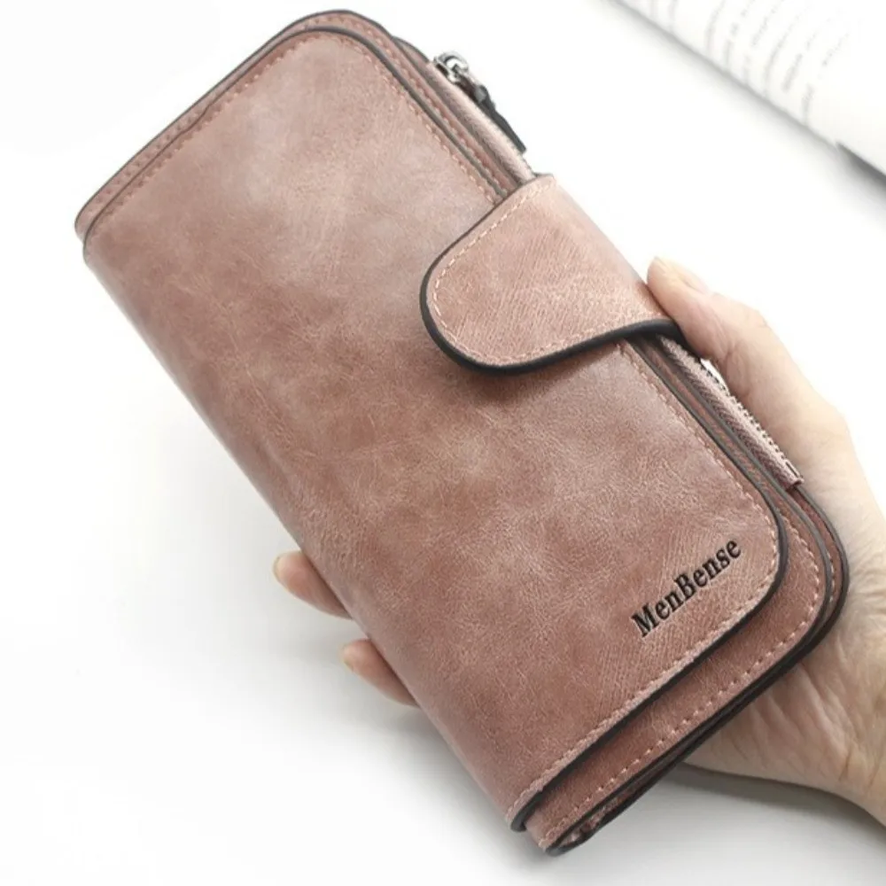 대용량 여성용 장지갑 한국 스타일 다기능 PU 가죽 지갑 멀티 카드 슬롯 솔리드 컬러 클러치 백 남성용