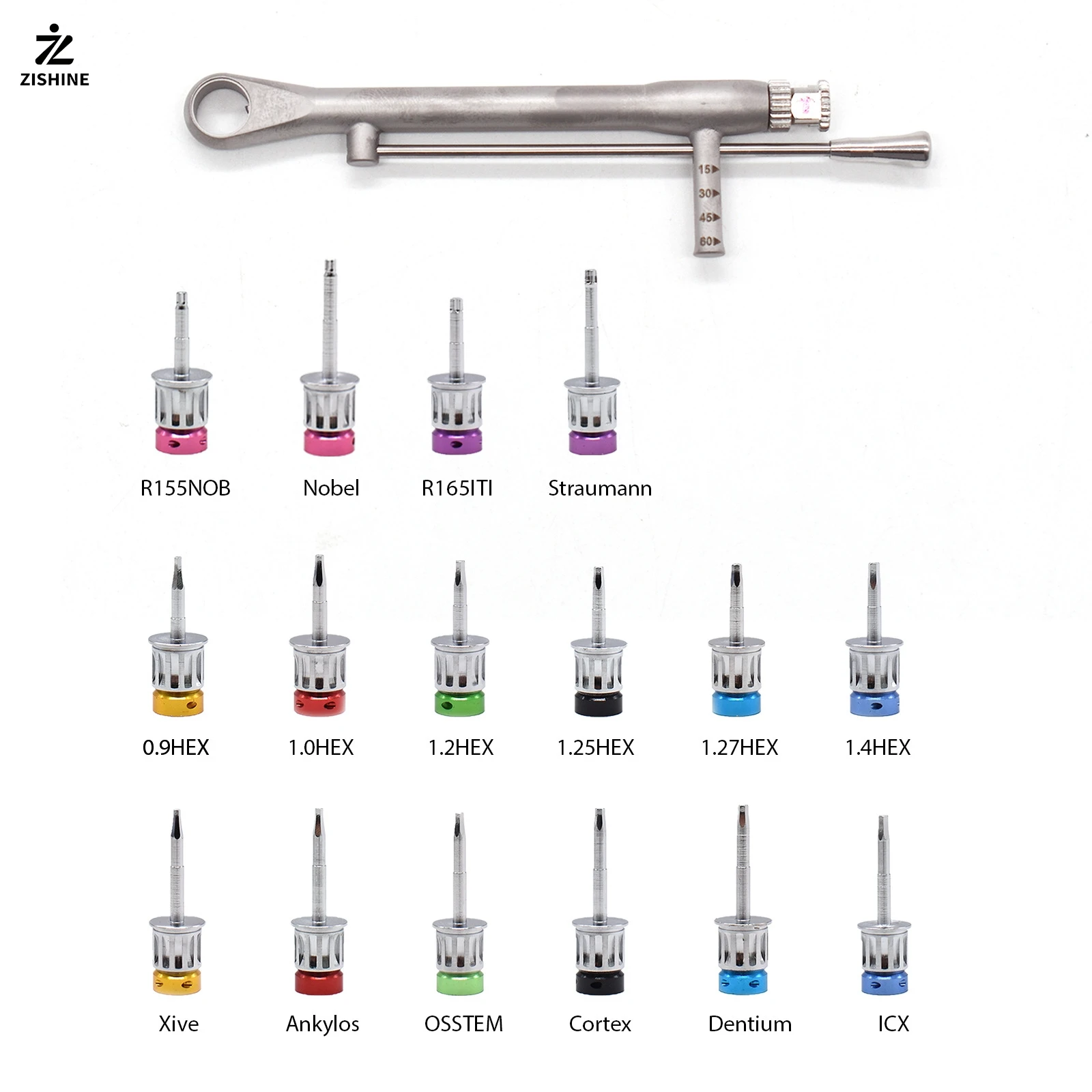 Dental Implant Screwdriver Universal Manual Driver with Autoclavable Box Dental Torque Wrench Repair Kit Implant Tool