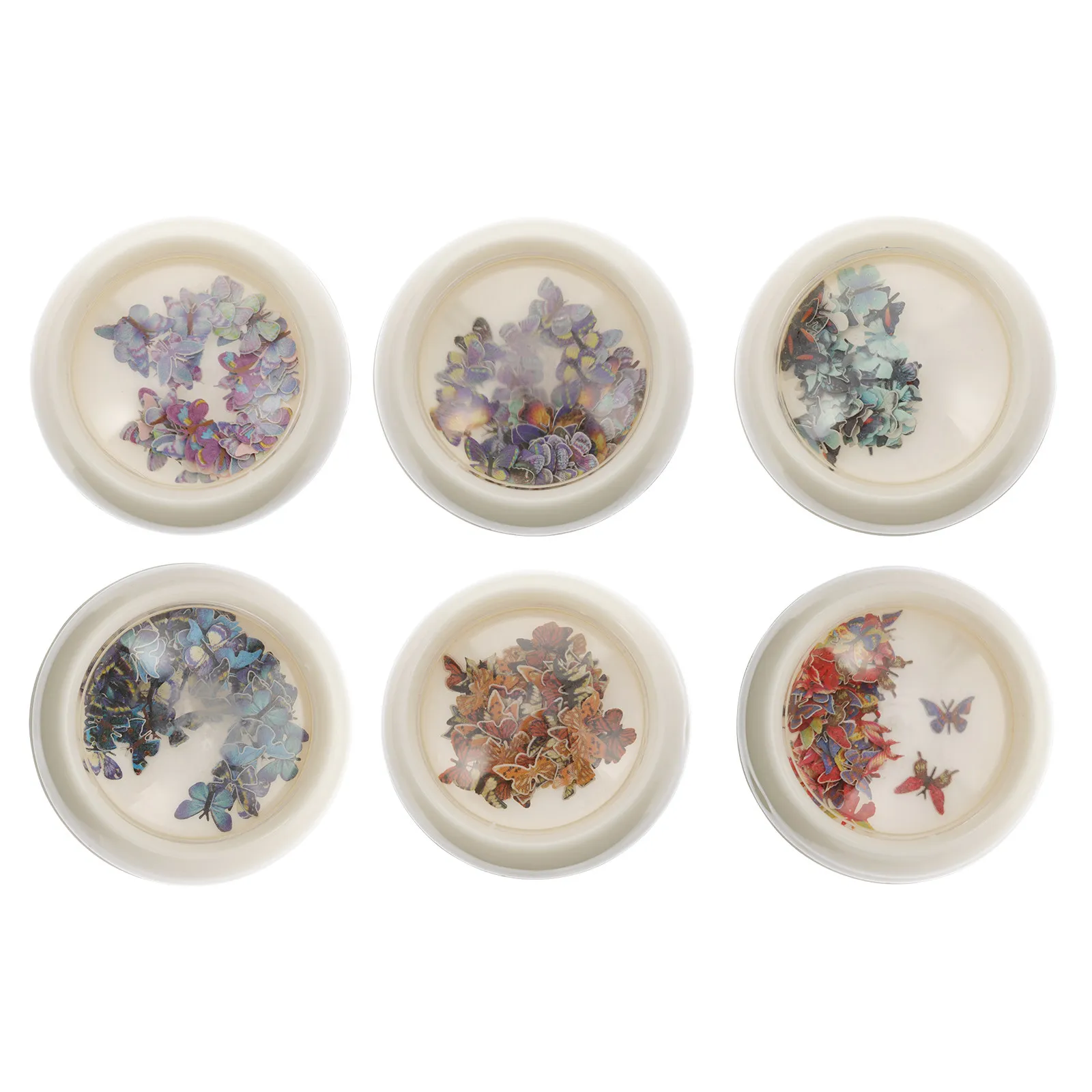 6 Boxes Nail Art Flakes Fake Sequins Butterfly Charm Decoration Charms for Accessories