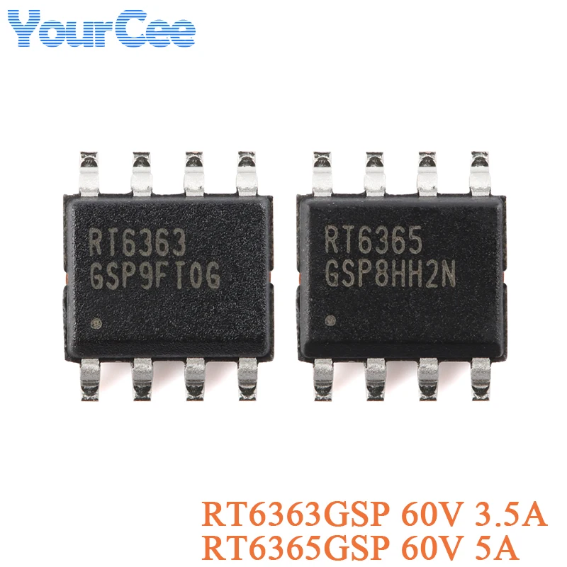 10pcs/2pcs RT6363 RT6363GSP 3.5A RT6365 RT6365GSP 5A SOP-8 60V Asynchronous Buck Converter Chip SMD IC